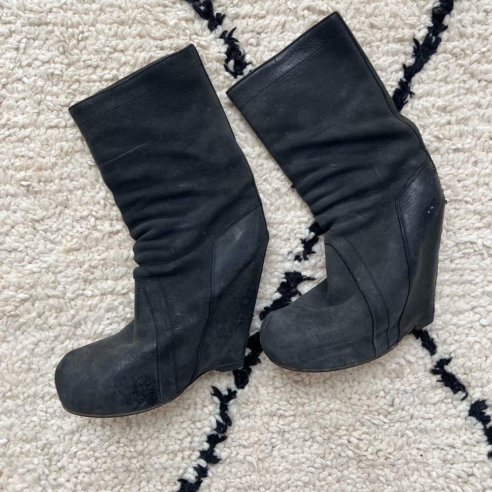 RICK OWENS suede wedge boots size 39